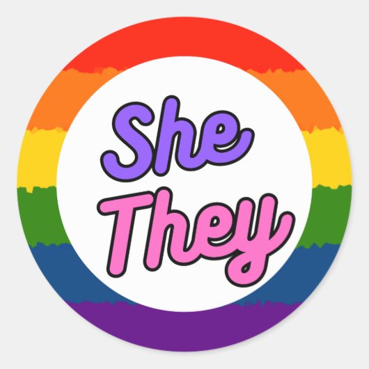 Ze spreekt Rainbow Queer Stickers uit (Voorkant)