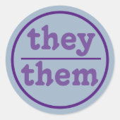 Ze spreken ze uit | blauw en paarse ronde sticker (Voorkant)