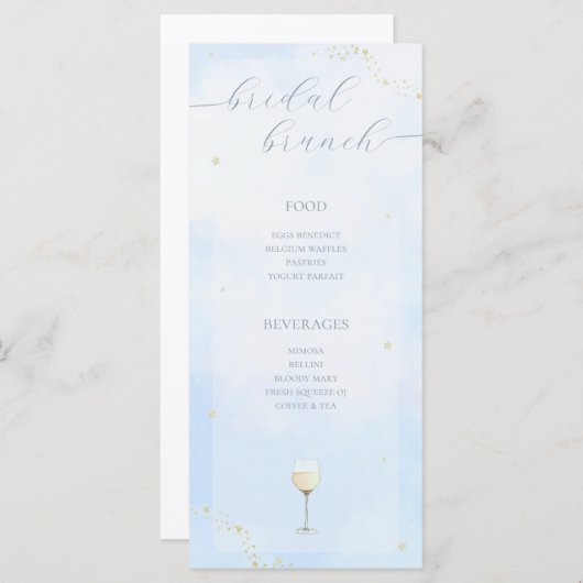 Ze staat in het menu Cloud Nine Vrijgezellenfeest (Voorkant / Achterkant)