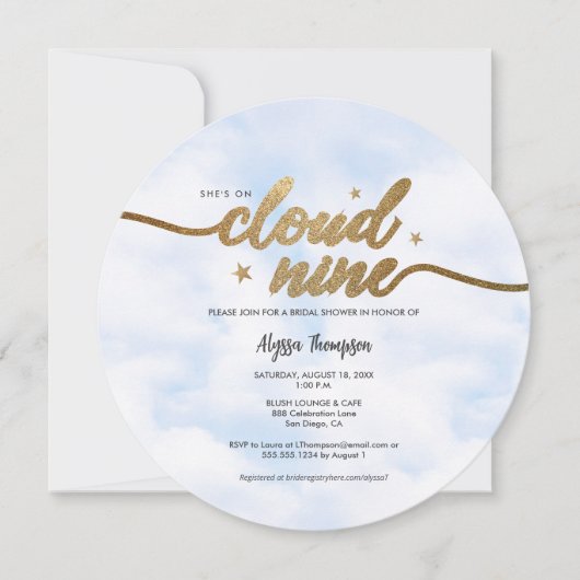 Ze staat op Cloud 9 Dreamy Vrijgezellenfeest Cloud Kaart (Voorkant)