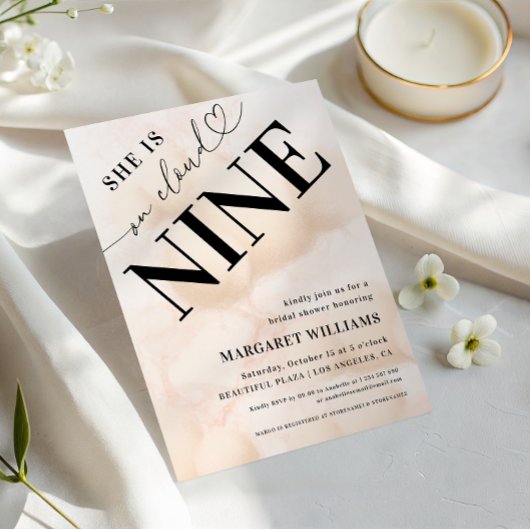 Ze staat op Cloud Nine Heart Script Vrijgezellenfe Kaart