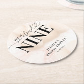 Ze staat op Cloud Nine Heart Script Vrijgezellenfe Ronde Kartonnen Onderzetter (Gebogen)