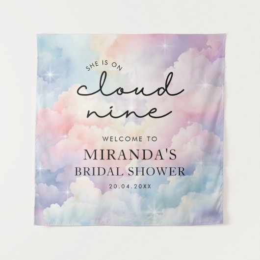 Ze staat op Cloud Nine Vrijgezellenfeest welkomstb Wandkleed (Voorkant)