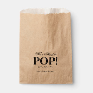 Ze staat op het punt Baby shower Favor Bags te POP Bedankzakje