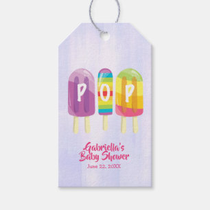 Ze staat op het punt Baby shower Gift Label te Pop Cadeaulabel