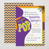 Ze staat op het punt Baby shower Halloween te POPP Kaart (Voorkant / Achterkant)