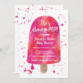 Ze staat op het punt Baby shower Popsicle Invitati Kaart (Voorkant / Achterkant)