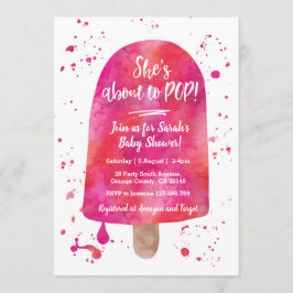 Ze staat op het punt Baby shower Popsicle Invitati Kaart