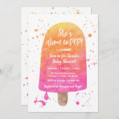 Ze staat op het punt Baby shower Popsicle Invitati Kaart (Voorkant / Achterkant)