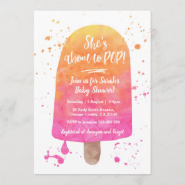 Ze staat op het punt Baby shower Popsicle Invitati Kaart