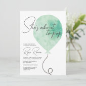 Ze staat op het punt om Pop Baby shower uit te nod Kaart (Staand voorkant)