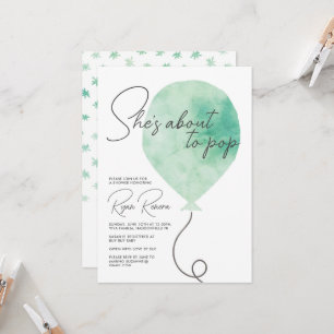 Ze staat op het punt om Pop Baby shower uit te nod Kaart