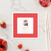 Ze staat op het punt om Popcorn Pop Soda Baby show Servet (Insitu)