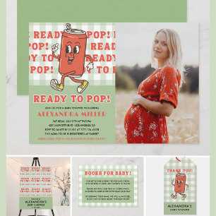 Ze staat op het punt om te baren Baby Shower Groen Kaart