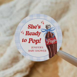 Ze staat op het punt om te barsten Frisdrank Baby  Ronde Sticker
