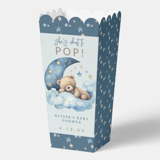 Ze staat op het punt Pop te krijgen van Baby showe Bedankdoosjes (Voorkant)