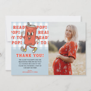 Ze staat op het punt te bevallen Baby Shower Blauw Bedankkaart