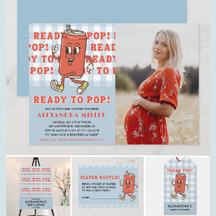 Ze staat op het punt te bevallen Baby Shower Blauw Kaart