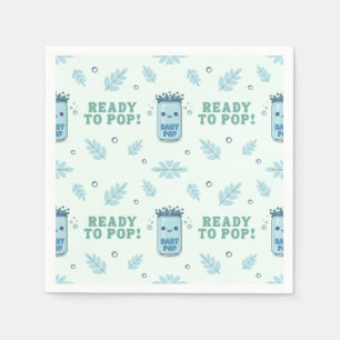 Ze staat op het punt te bevallen Baby Shower Blauw Servet