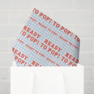 Ze staat op het punt te bevallen Baby Shower Blauw Tissuepapier