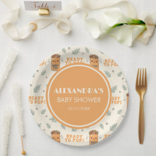 Ze staat op het punt te bevallen Baby Shower Oranj Papieren Bordje