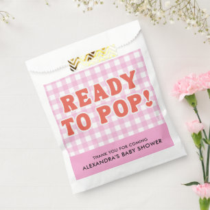 Ze staat op het punt te bevallen Baby Shower Retro Bedankzakje