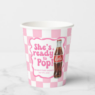 Ze staat op het punt te bevallen Baby Shower Roze Papieren Bekers