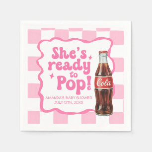 Ze staat op het punt te bevallen Baby Shower Roze Servet