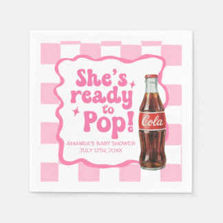 Ze staat op het punt te bevallen Baby Shower Roze Servet