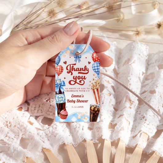 Ze staat op het punt te bevallen Jongens baby show Cadeaulabel