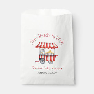 Ze staat op knallen! Popcorn Baby Shower Bedankzakje