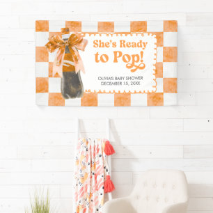 Ze staat op springen Baby Borrel Spandoek