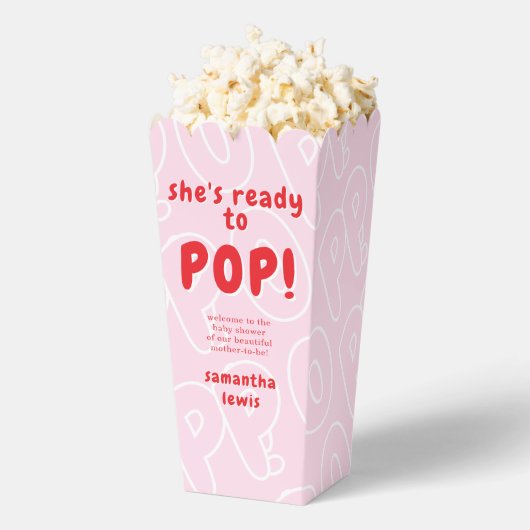 Ze staat op springen Baby Shower Bedankdoosjes (Popped)