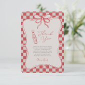 Ze staat op springen baby shower bedankkaart (Staand voorkant)