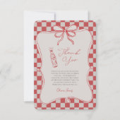 Ze staat op springen baby shower bedankkaart (Voorkant)