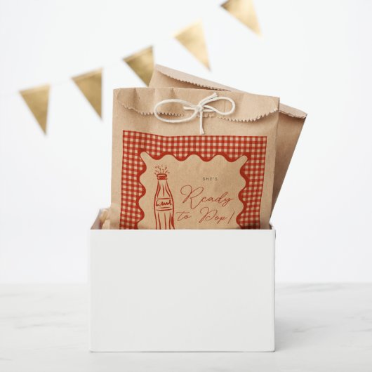 Ze staat op springen baby shower bedankzakje (Feest)