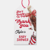 Ze staat op springen Baby Shower Cadeaubijsluiter Cadeaulabel (Voorkant)