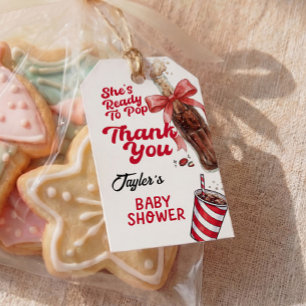 Ze staat op springen Baby Shower Cadeaubijsluiter Cadeaulabel