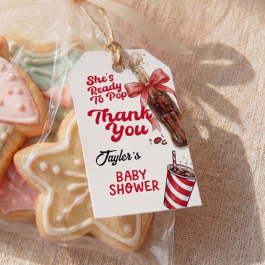 Ze staat op springen Baby Shower Cadeaubijsluiter Cadeaulabel