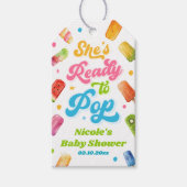 Ze staat op springen Baby Shower Cadeaulabel (Voorkant)