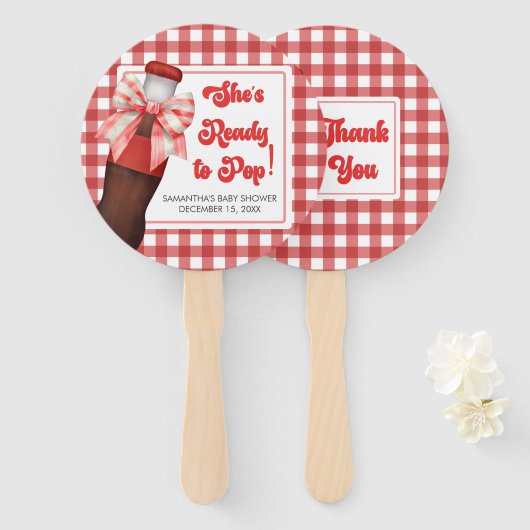 Ze staat op springen Baby Shower Handwaaier (Voorkant en achterkant)