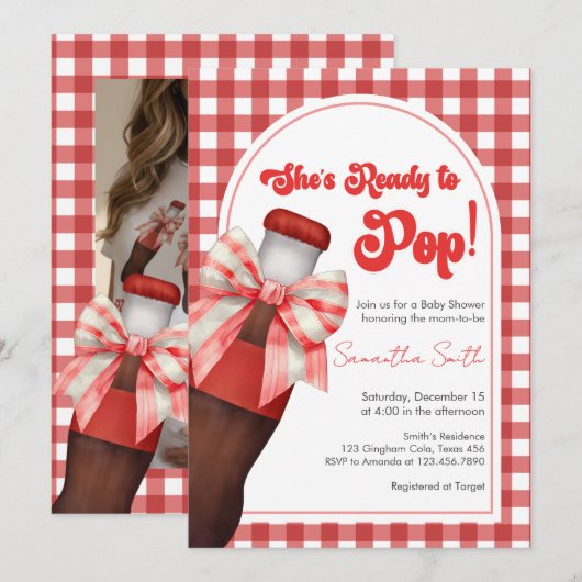 Ze staat op springen Baby Shower Kaart (Voorkant / Achterkant)