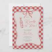 Ze staat op springen baby shower kaart (Voorkant)