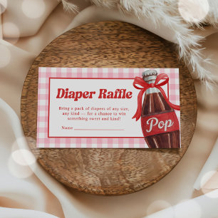 Ze staat op springen Baby Shower Luier Raffle Informatiekaartje