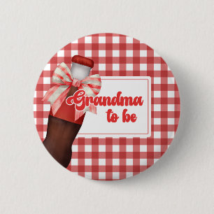 Ze staat op springen Baby Shower Oma Wordt Knop Ronde Button 5,7 Cm