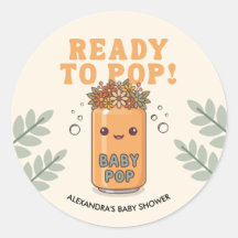 Ze staat op springen Baby Shower Oranje Boho Kawai