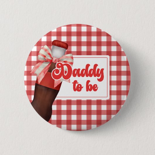 Ze staat op springen Baby Shower Papa Wordt Button (Voorkant)
