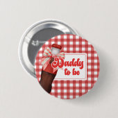 Ze staat op springen Baby Shower Papa Wordt Button (Voorkant /achterkant)