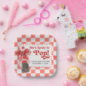 Ze staat op springen Baby Shower Papieren Bordje (Feest)