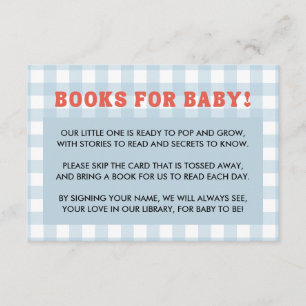 Ze staat op springen Baby Shower Retro Blauwe Ging Informatiekaartje